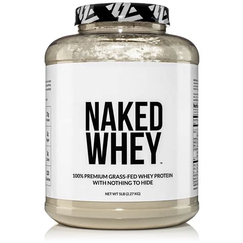 NAKED Nutrition Unflavored Grass Fed Whey Protein Powder, 5。